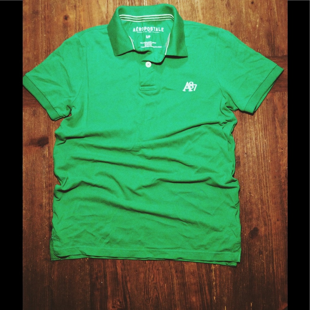 Aéropostale A87 Solid Oxford Piqué Polo (S)