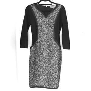 Sportmax (MaxMara) black + white wool tweed dress.
