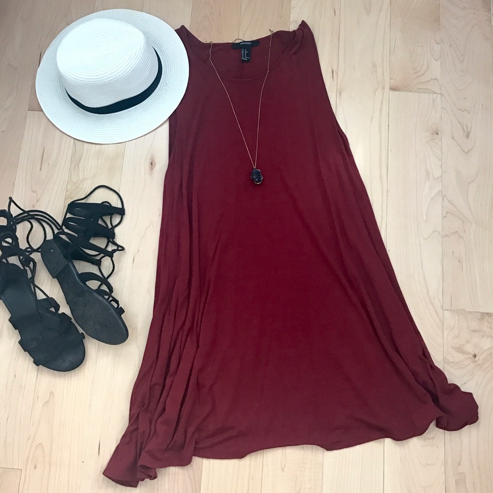 Maroon Cotton Boho Dress