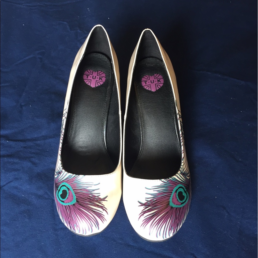 Peacock feather heels