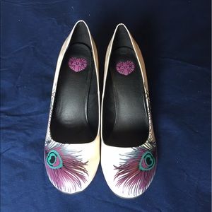 Peacock feather heels