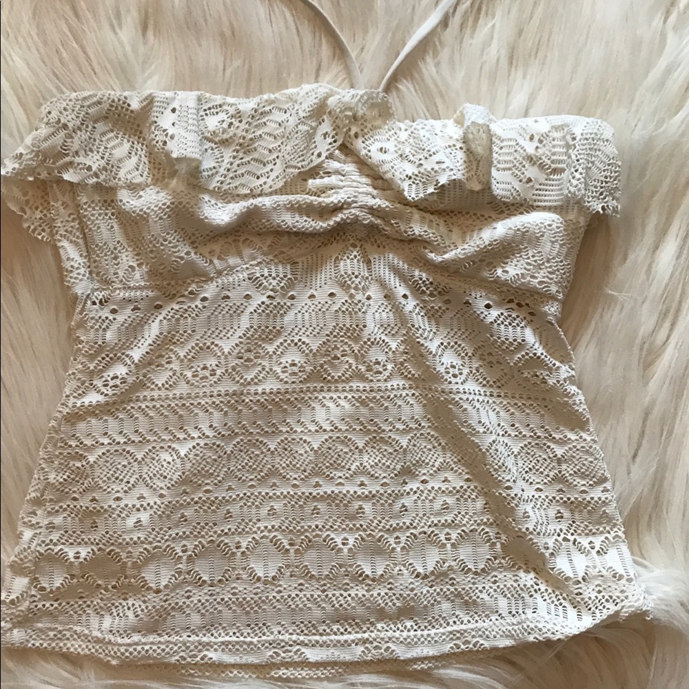 White lace tankini
