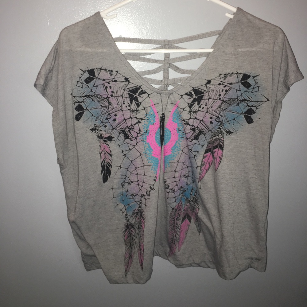 Butterfly Cap Sleeve Shirt
