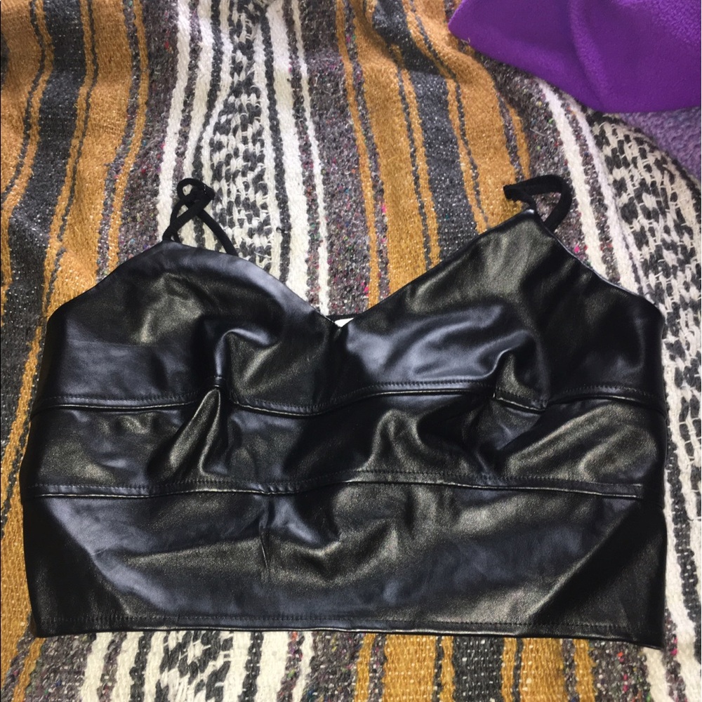 Faux Leather Crop Top never worn