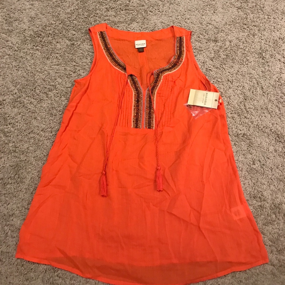 Orange flowy tank