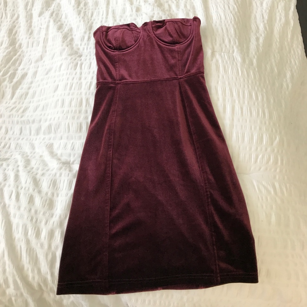 Maroon Velvet bodycon dress