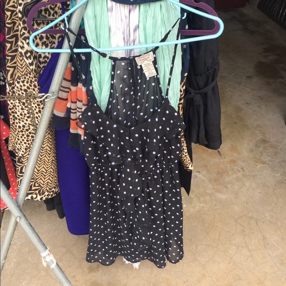 Black and white polka dot dress