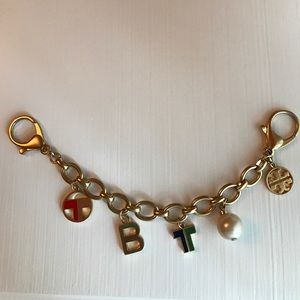 Tory Burch logo purse bag charm keychain