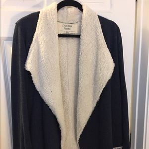 Sherpa Lined Open Fronted Cardigan