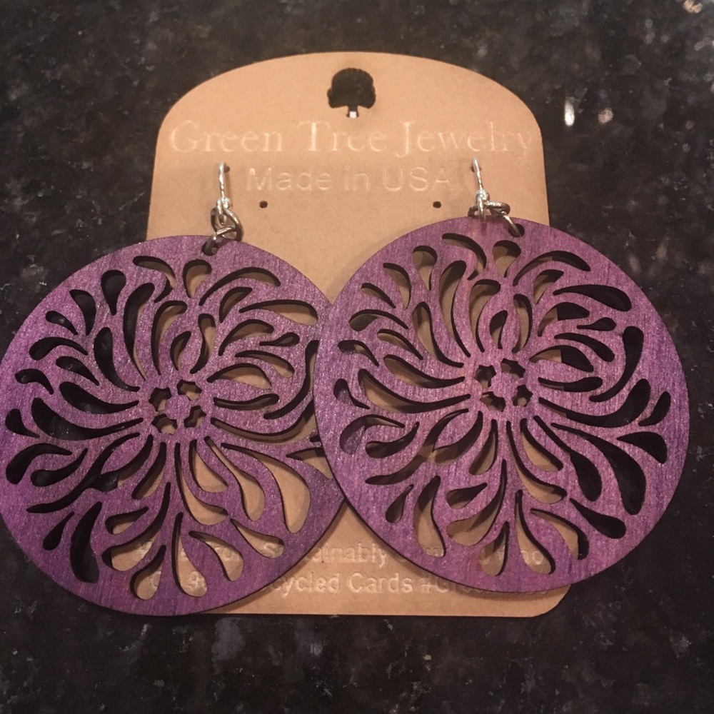 Purple Circle Earrings
