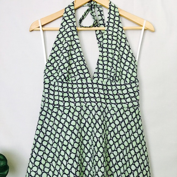 SOLD JCREW V-Neckline Halter Leaf Print Dress - Picture 5 of 8