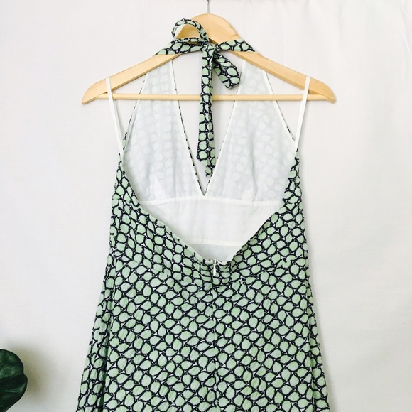 SOLD JCREW V-Neckline Halter Leaf Print Dress - Picture 6 of 8