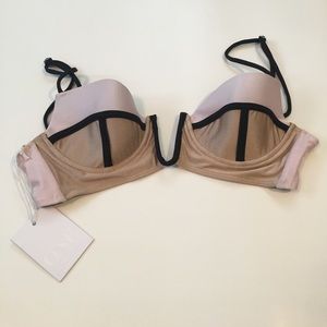 PASTEL COLOR BLOCK BANDEAU BIKINI TOP