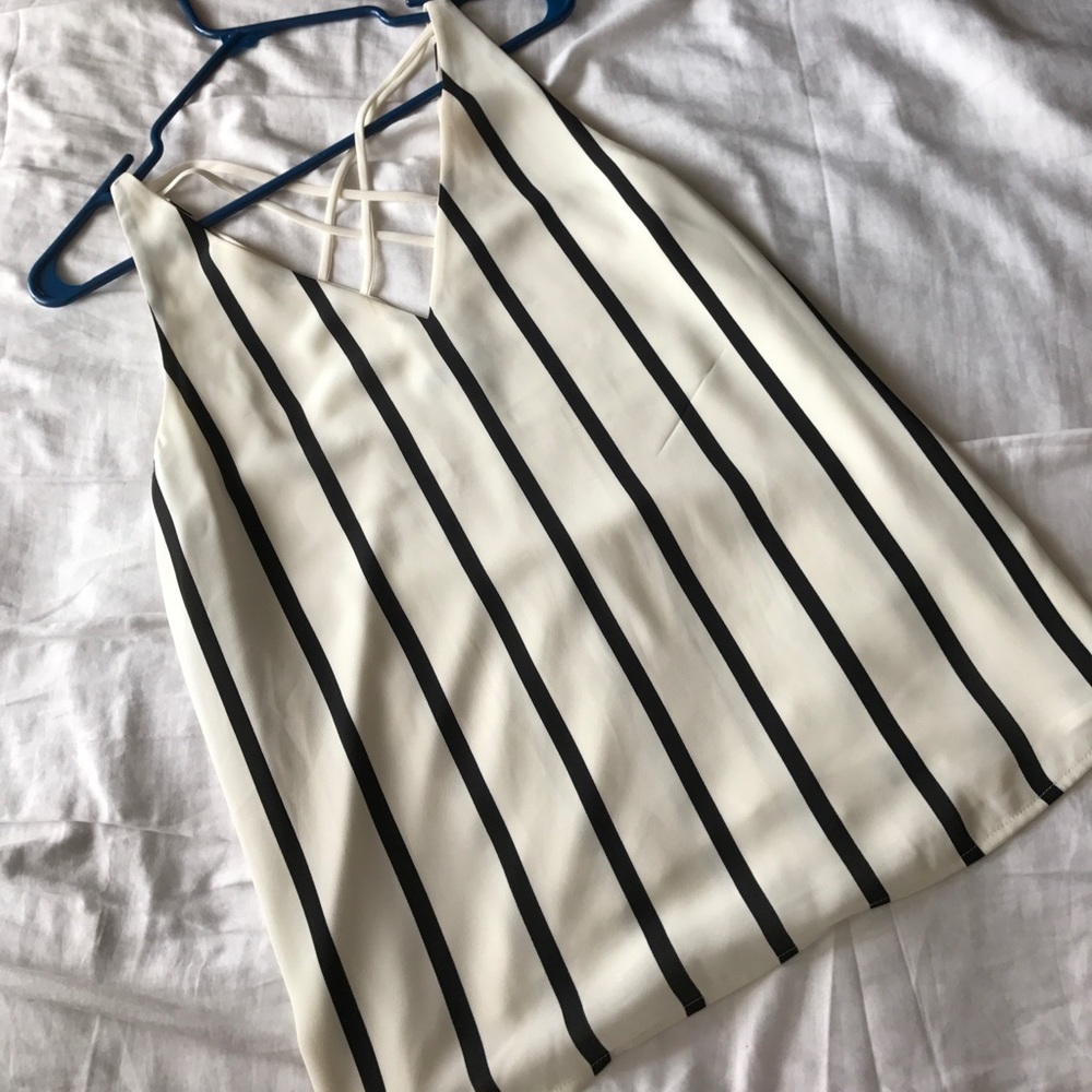 Black and white striped tank