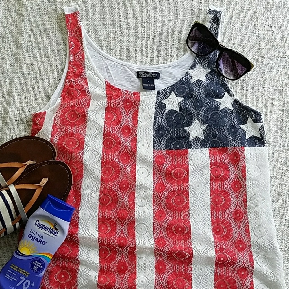 LUCKY BRAND Lace Flag Tank