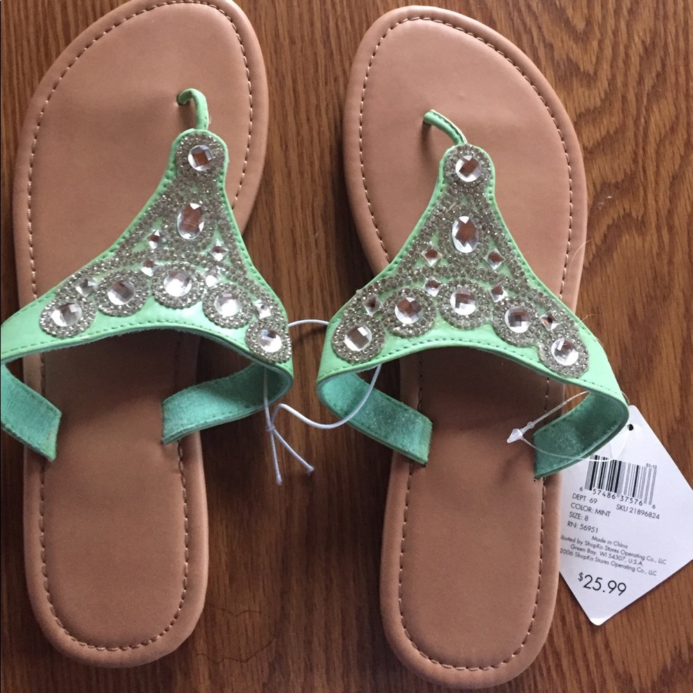 New mint green sandals