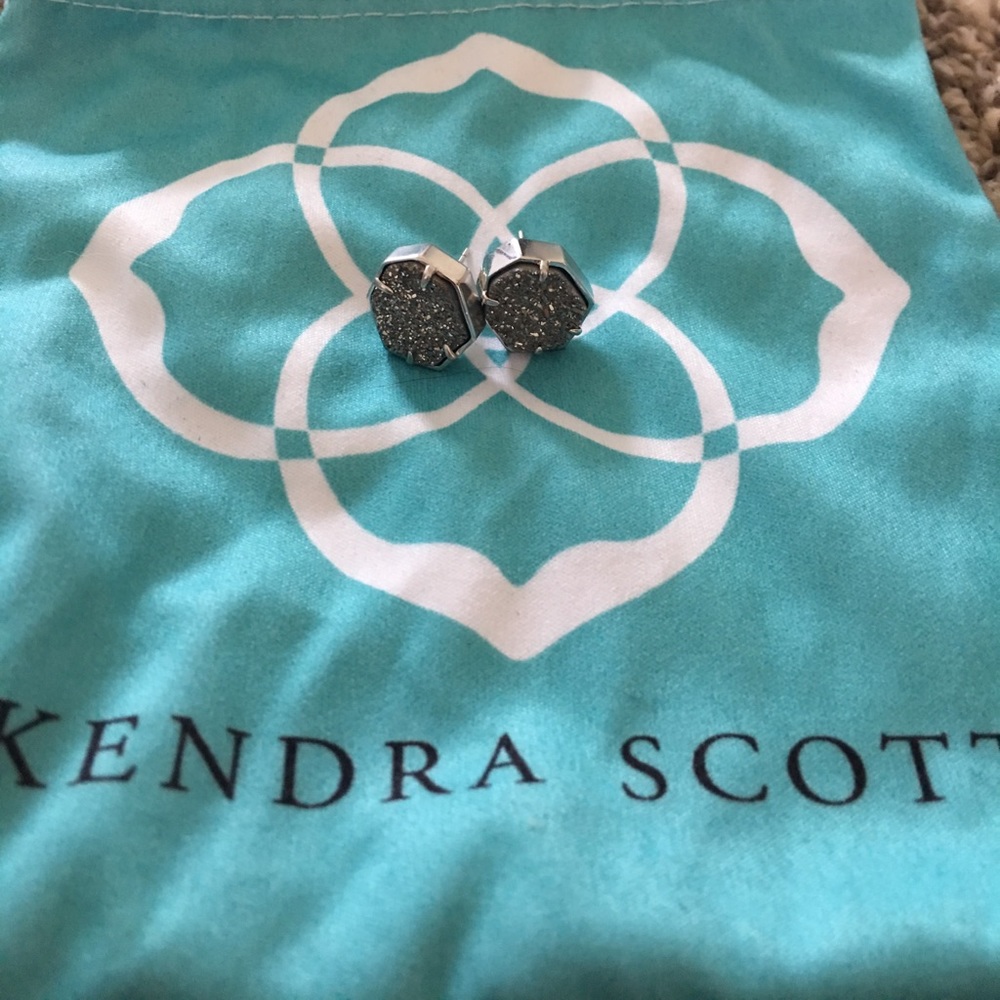 Kendra Scott Silver Drusy Earrings
