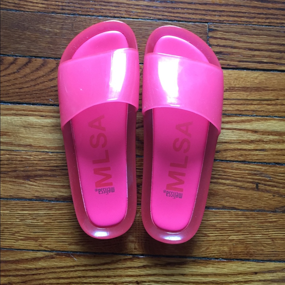 Pink Melissa Jelly Slides in Size 8