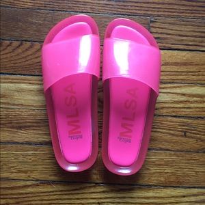 Pink Melissa Jelly Slides in Size 8