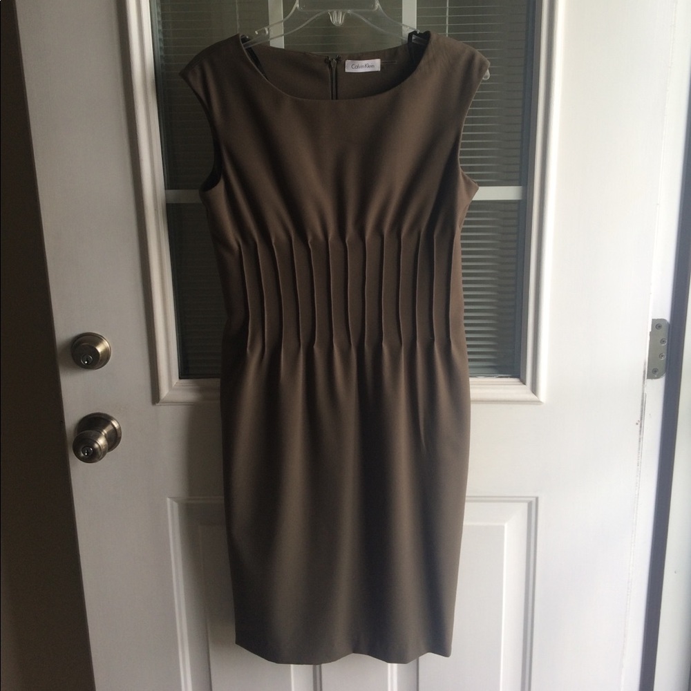 Calvin Klein olive green dress