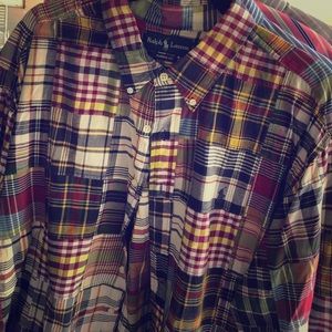 Polo Long-Sleeved madras buttoned-down shirt