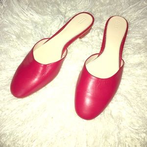 Zara Woman Red leather mules! Great Condition!