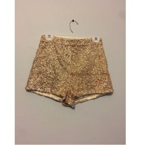 Gold sequin shorts