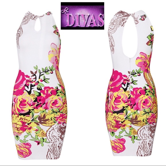 Floral Print Bandage Dress - Picture 2 of 5