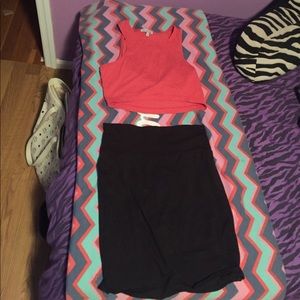 2 pc Crop Top & Mini Skirt