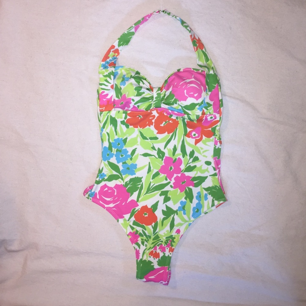 🤗HP🎉Lauren Ralph Lauren retro halter one piece
