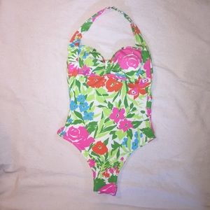 🤗HP🎉Lauren Ralph Lauren retro halter one piece