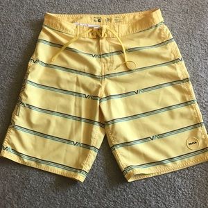 RVCA yellow board shorts