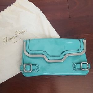 2for10 Tracy Reese blue patent clutch