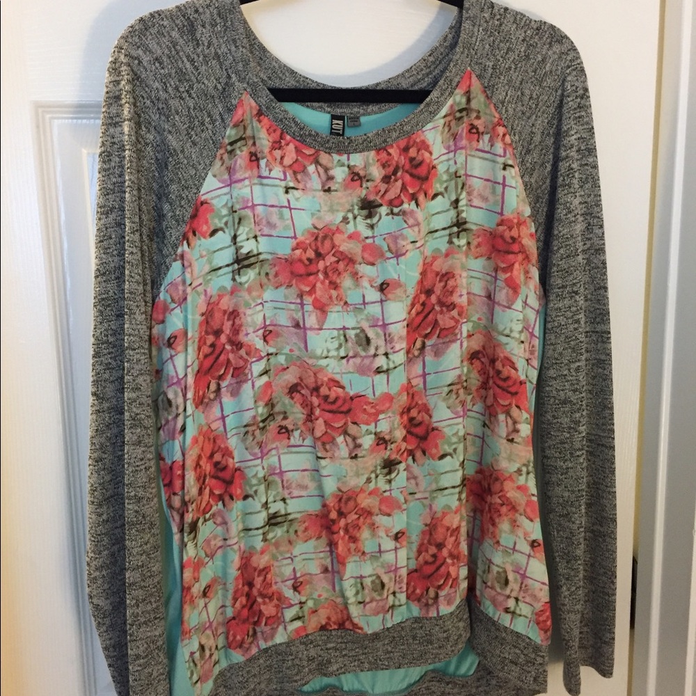 Mixed Media Crewneck Top