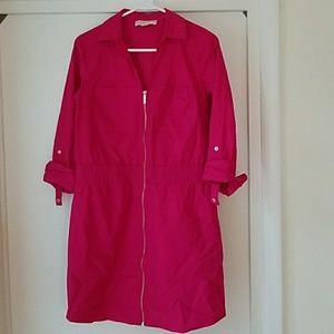 Michael Kors pink zip shirt dress