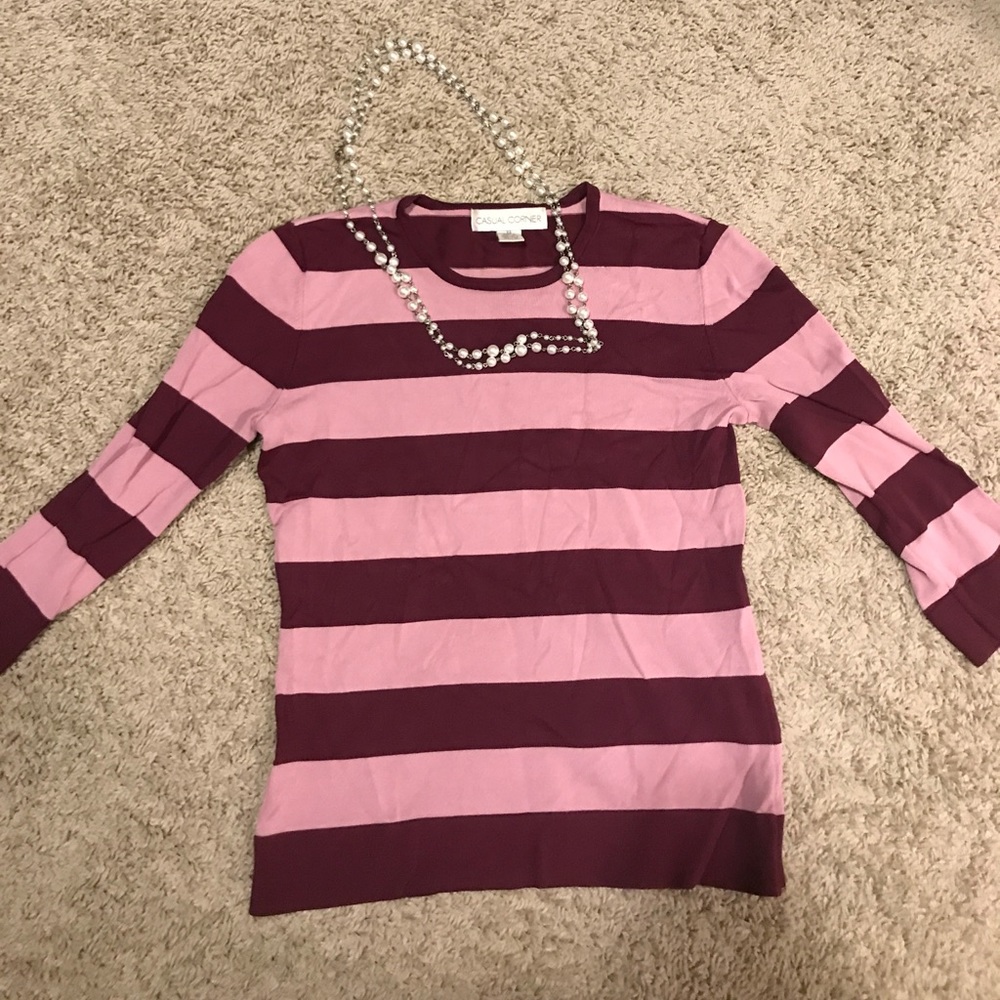 Striped casual corner top