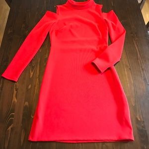 Sz M cold shoulder red dress