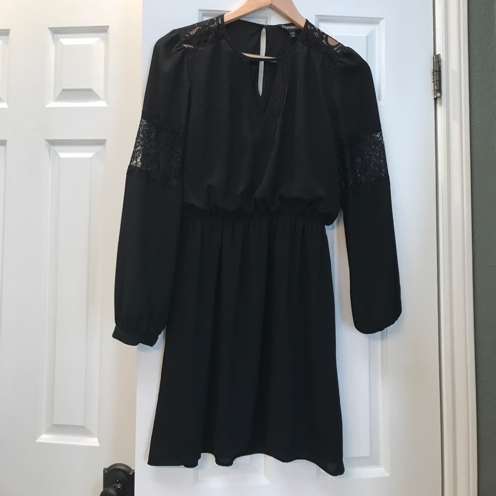 Express Black Lace Mini Dress
