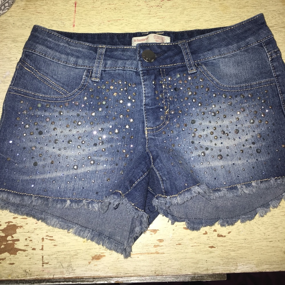 Rhinestone Dark Wash Shorts