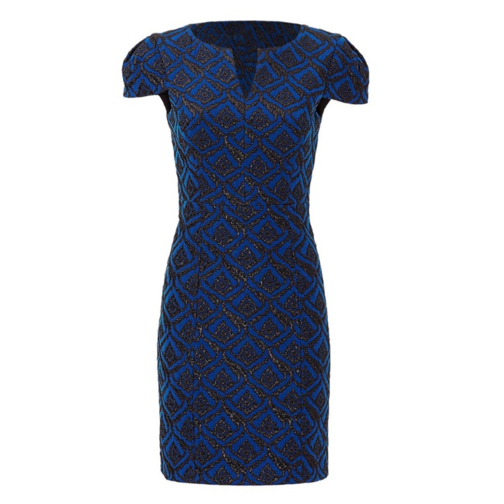 4. Collective Victoria Jacquard Dress Blue Sz 4