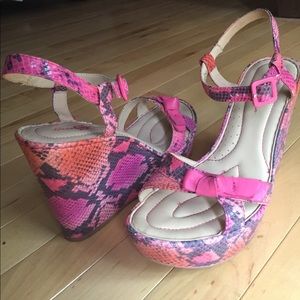 Born Crown Collection embossed leather wedges 10