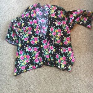 Coverup, Vintage Flower Print w/Bell Sleeves