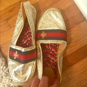 SOLD Gucci Gold Espadrilles