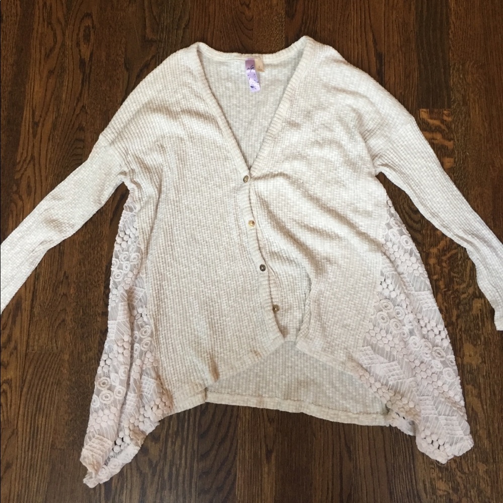 Free people off-white cardigan