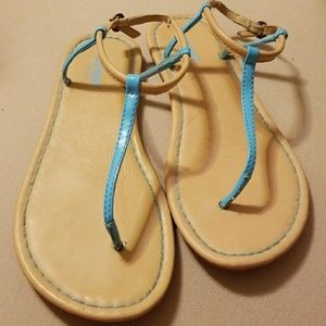 Light blue and beige sandals