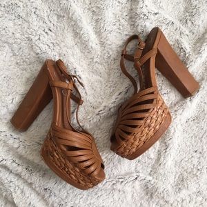 Jeffrey Campbell "Charmed" Tan Platform Heels