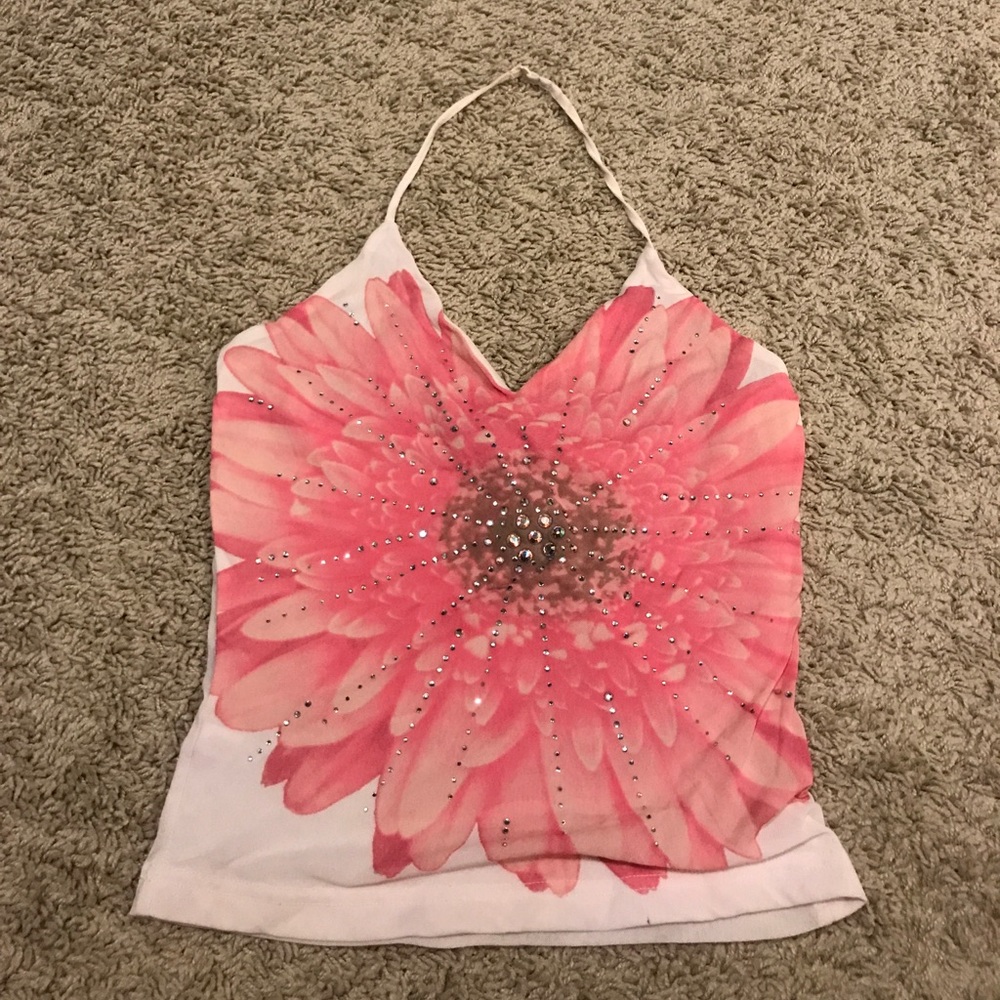 Flower sparkle halter top from Express
