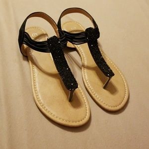 Black gemed sandals