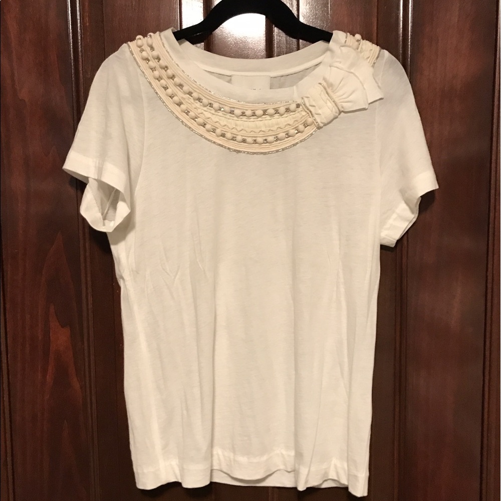 Phillip Lim White Tee w/ Embellishment
