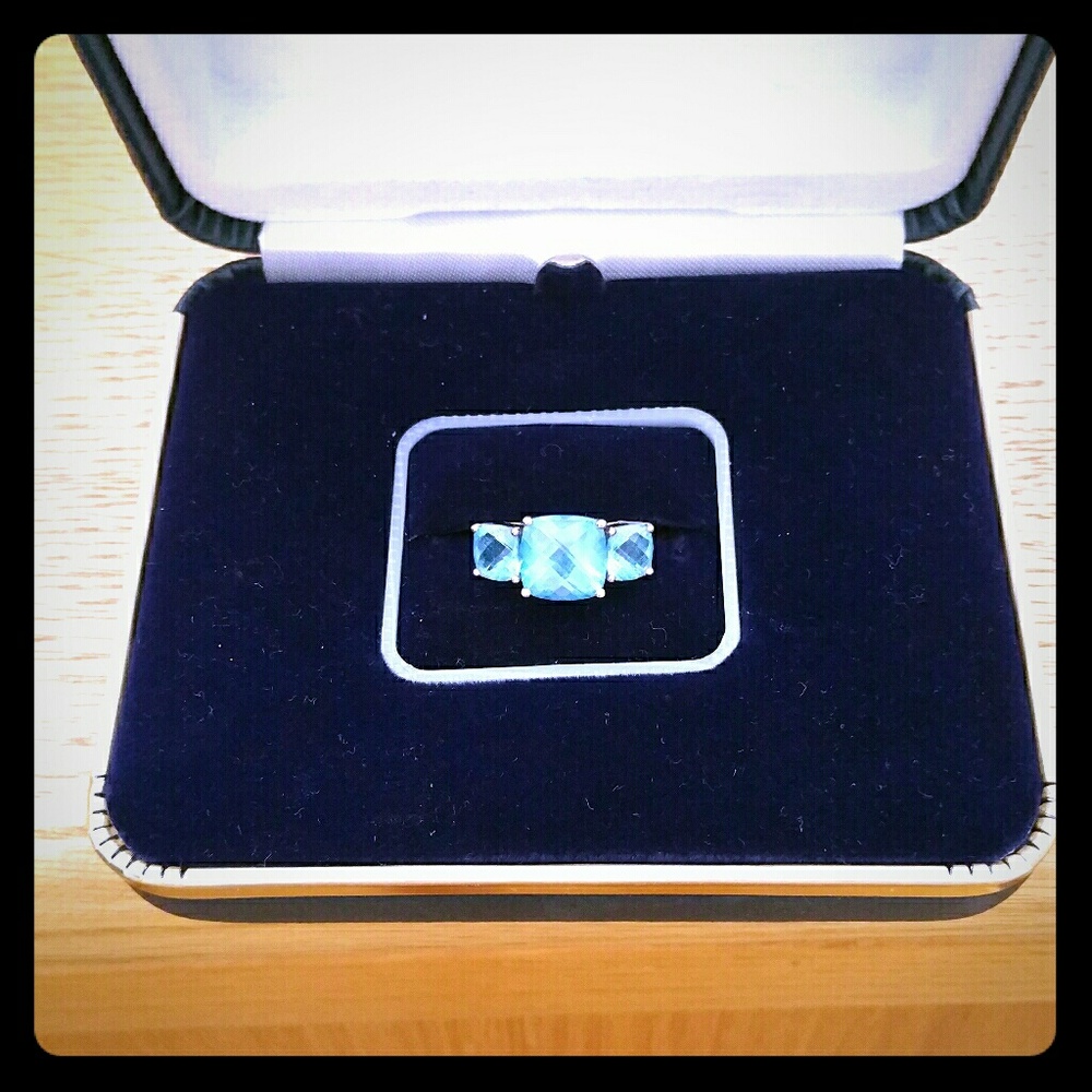Blue Topaz 14k white gold  from Costco.